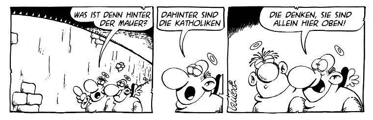 Due Katholiken und die Mauer